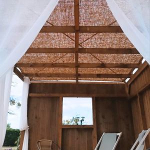 Toile pour pergola en coco fibre naturelle pour structure bois