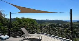 Toile ombrage triangulaire en jute naturelle